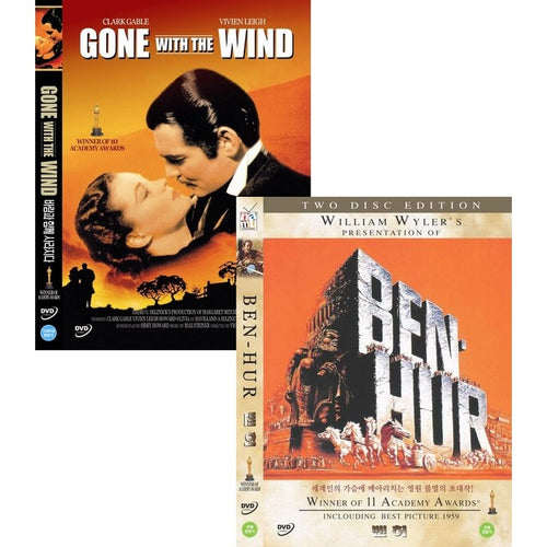 [2 DVDs] Ben Hur (2disc) + Gone with the Wind (1disc)