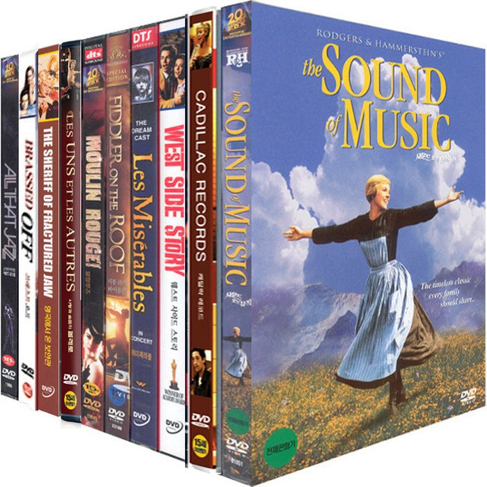 [DVD] 10 Specialty Musical Collections: Sound of Music + Cadillac Records + West Side Story + Les Miserables + Violin on the Roof + Moulin Rouge + Bolero of Love and Grief + Sheriff from the UK + Brest Off + All the Jazz
