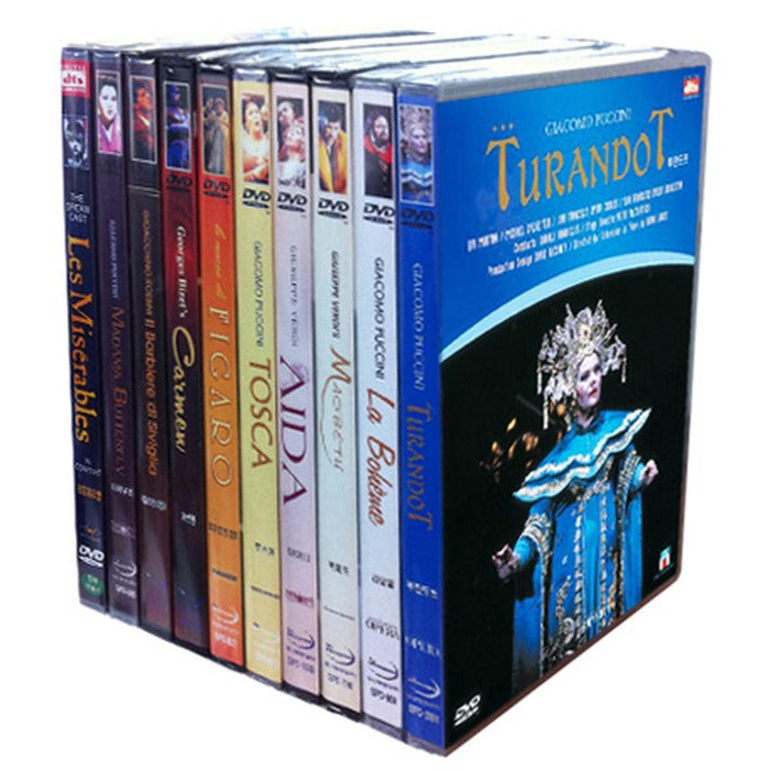 [DVD] Best 10 Korean Favorite Opera & Musicals La Bohème, Barber of Seville, Madame Butterfly, Tosca, Turandot, Marriage of Figaro, Verdi Ida, Macbeth, Carmen, Les Miserables (10th Anniversary Musical Performance)