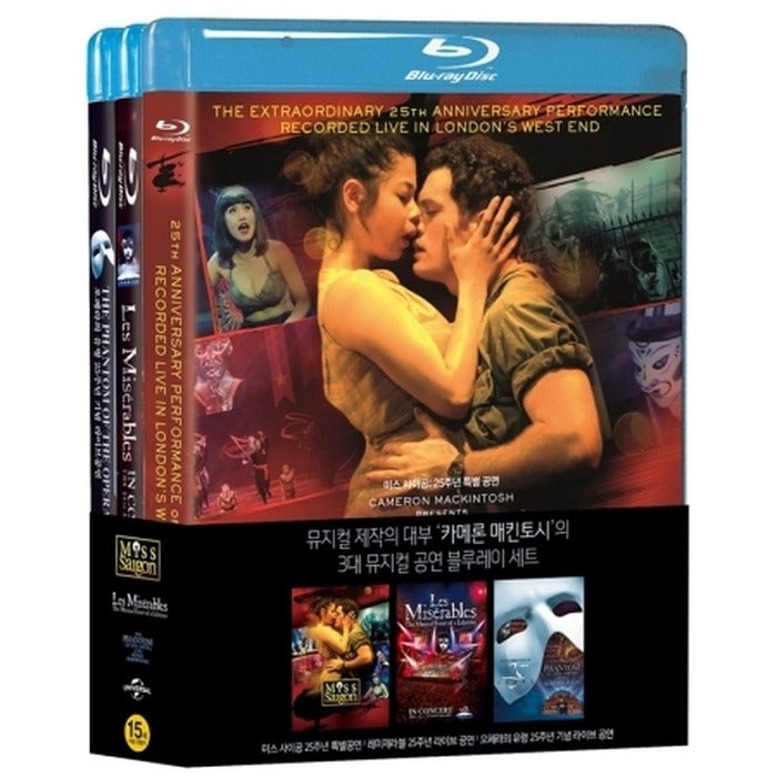 [Blu-ray] Three Musical Masterpieces Collection Triple Pack: Miss Sai Gong 25th Anniversary Special Performance + Les Miserables 25th Anniversary Live Performance + Opera's Phantom 25th Anniversary Live Performance