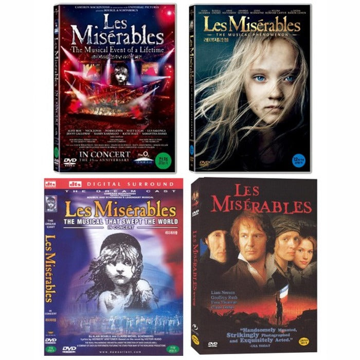 [DVD] Les Miserables 4-Piece Set: 25th Anniversary, 10th Anniversary Musical Performances/Films starring Hugh Jackman and Liam Neeson